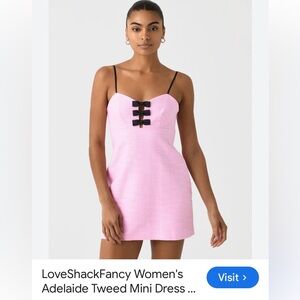 LoveShackFancy Pink Mini Dress Adelaide see video for straps(twisted) back side